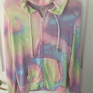 Tie dye PINK xs full Zip hoodie